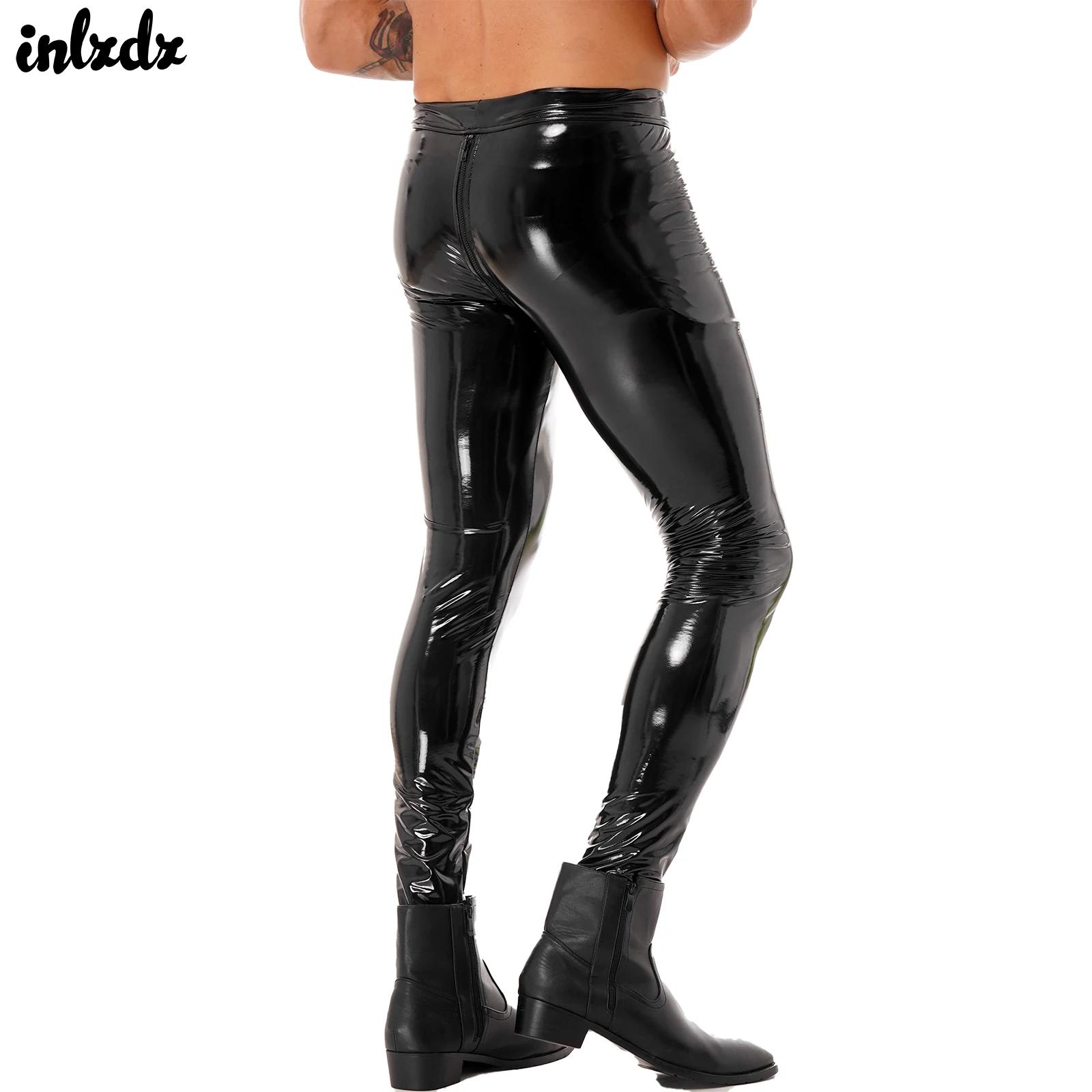 Motorcycle Gear Mens - 남성 지퍼 가랑이 스키니 바지 Clubwear